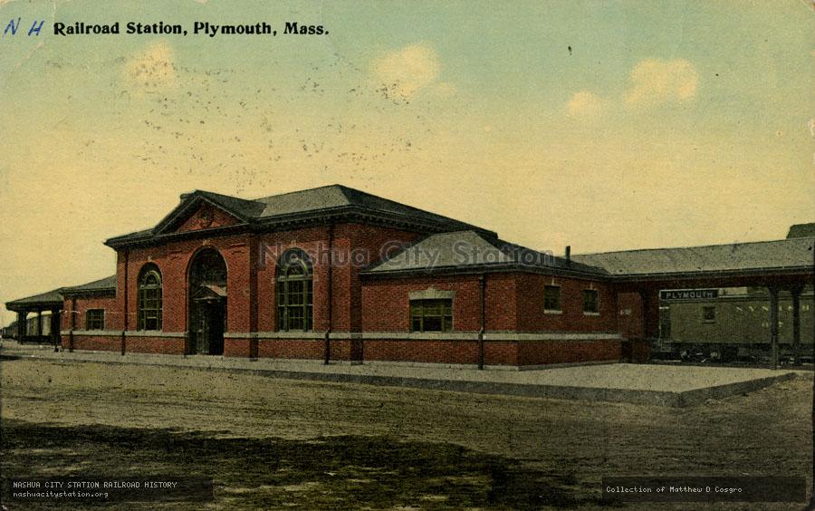 Postcard: Railroad Station, Plymouth, Massachusetts